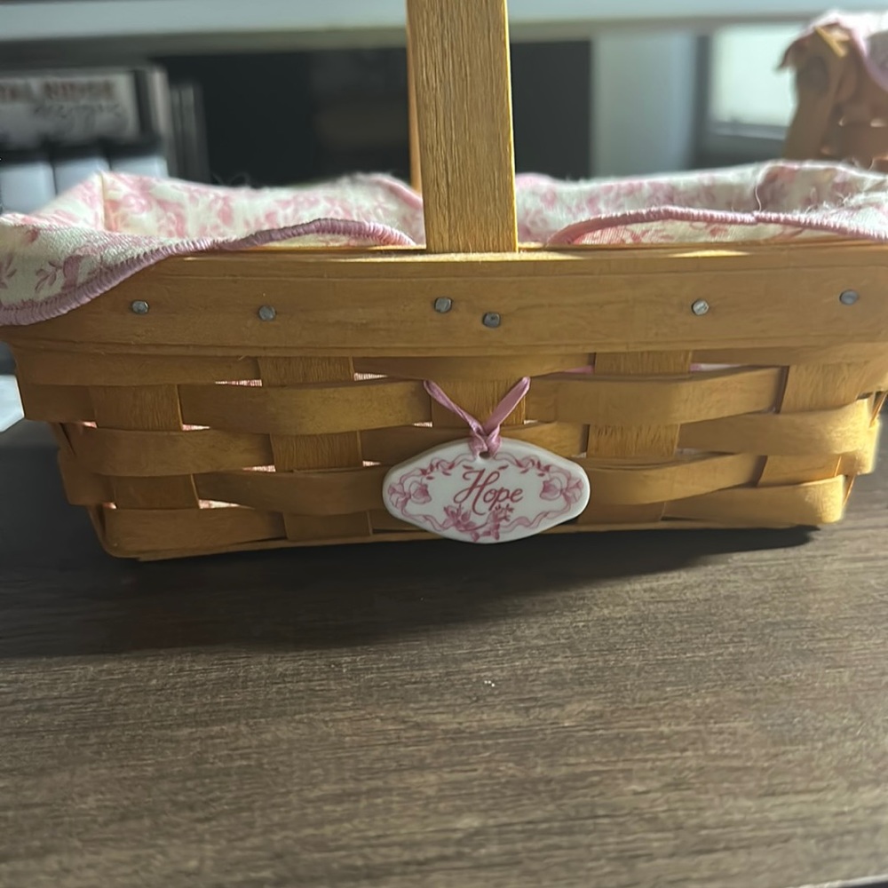 Longaberger Hope basket supporting Breast Cancer Research